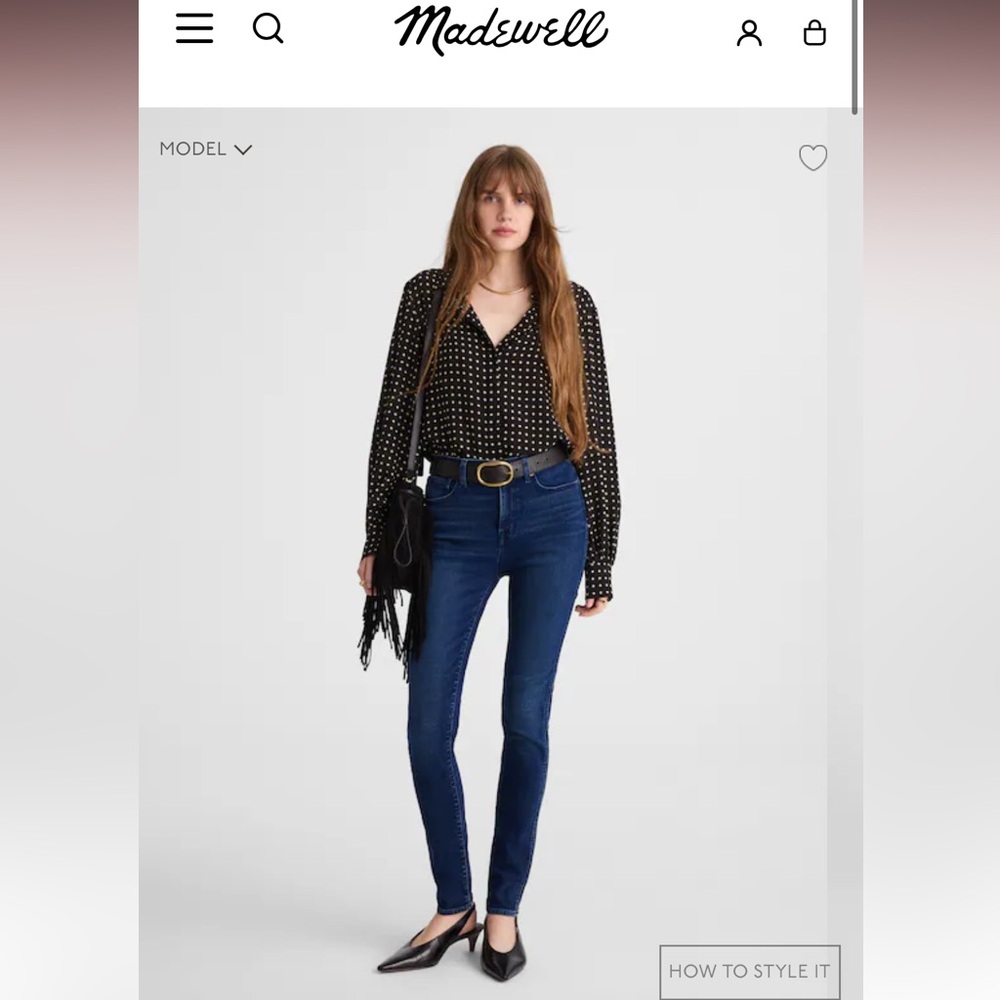 Madewell High Rise Skinny Jeans 10”